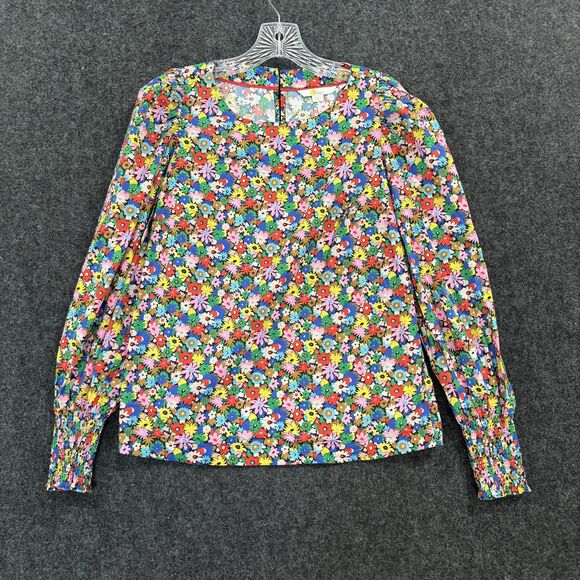 Boden Tops - Boden Blouse Women's US 4 UK 8 Multicolor Floral Long Sleeve Pullover Top Cotton